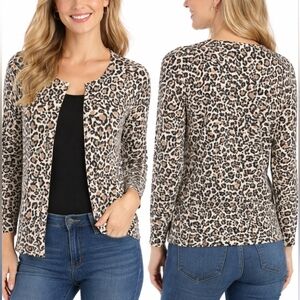 Falls Creek Leopard Print Button Down Cardigan Size Medium NWT